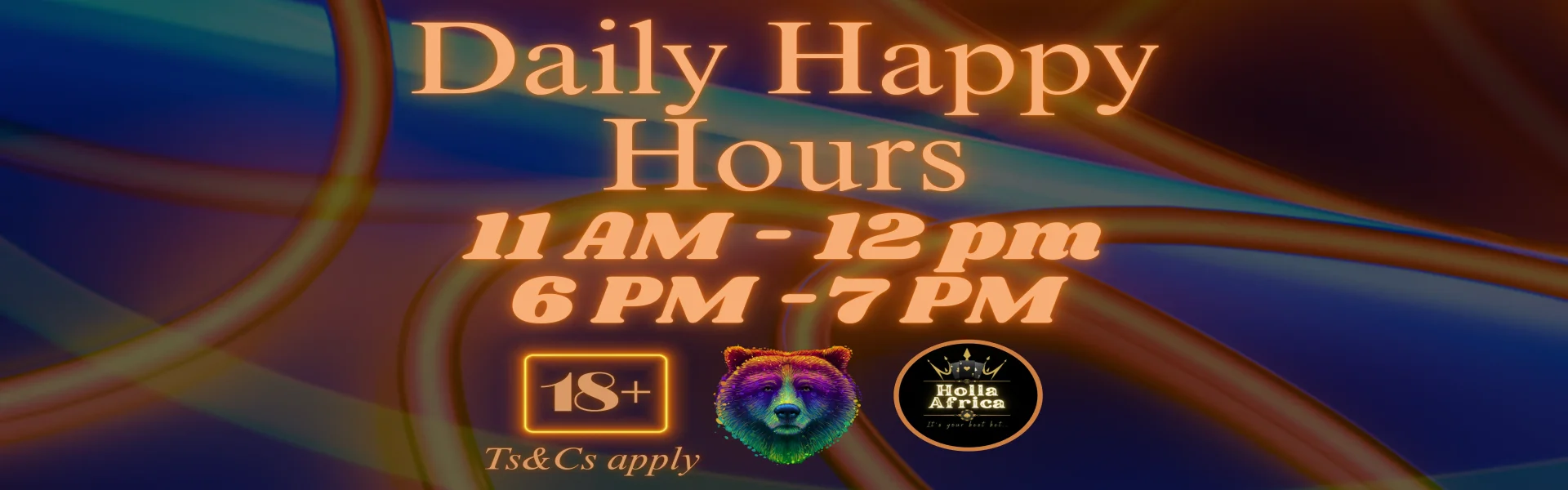 Cash Back Promotion - 50% During Happy Hours + 15% All Deposits