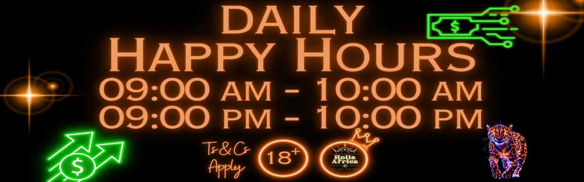 Cash Back Promotion - 50% During Happy Hours + 15% All Deposits