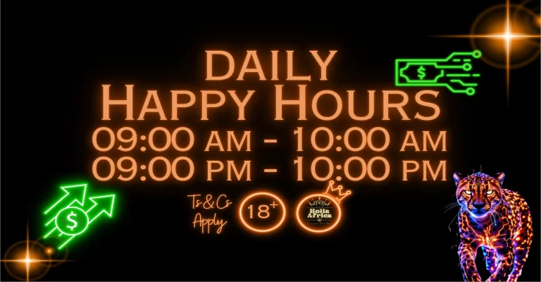 Cash Back Promotion - 50% During Happy Hours + 15% All Deposits