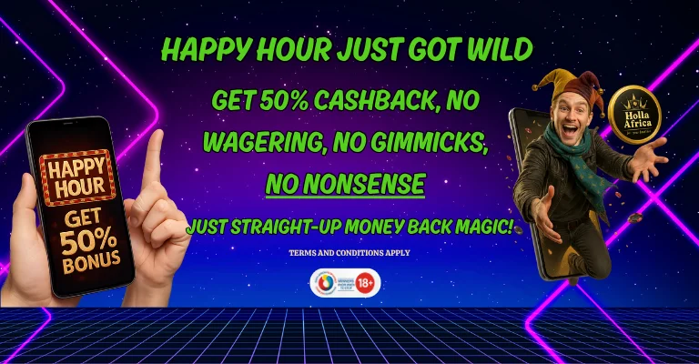 Cash Back Promotion - 50% During Happy Hours + 15% All Deposits
