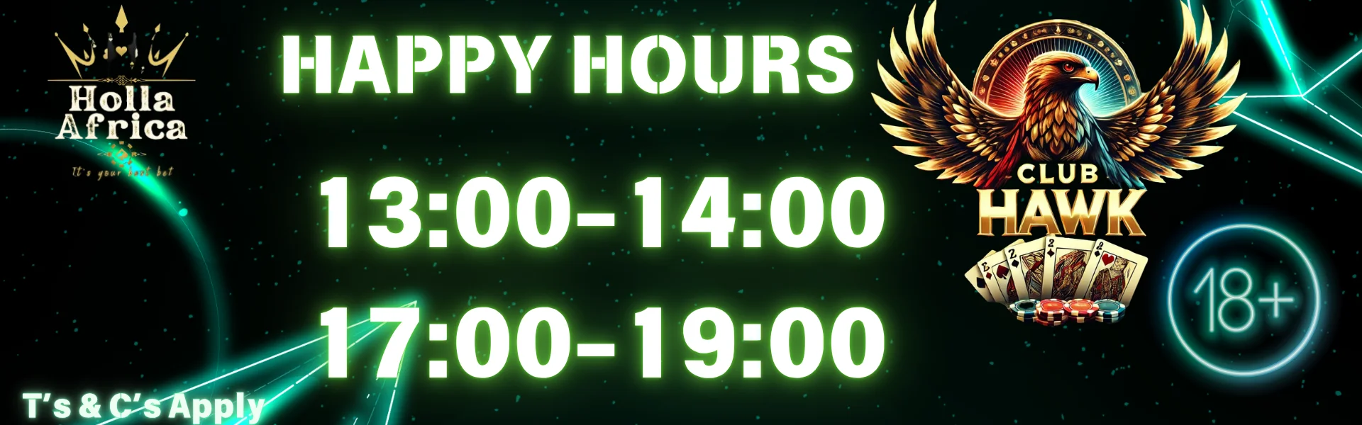 Cash Back Promotion - 50% During Happy Hours + 15% All Deposits