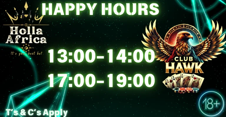 Cash Back Promotion - 50% During Happy Hours + 15% All Deposits