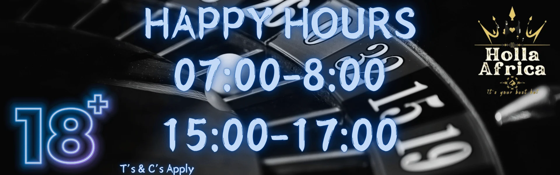Cash Back Promotion - 50% During Happy Hours + 15% All Deposits
