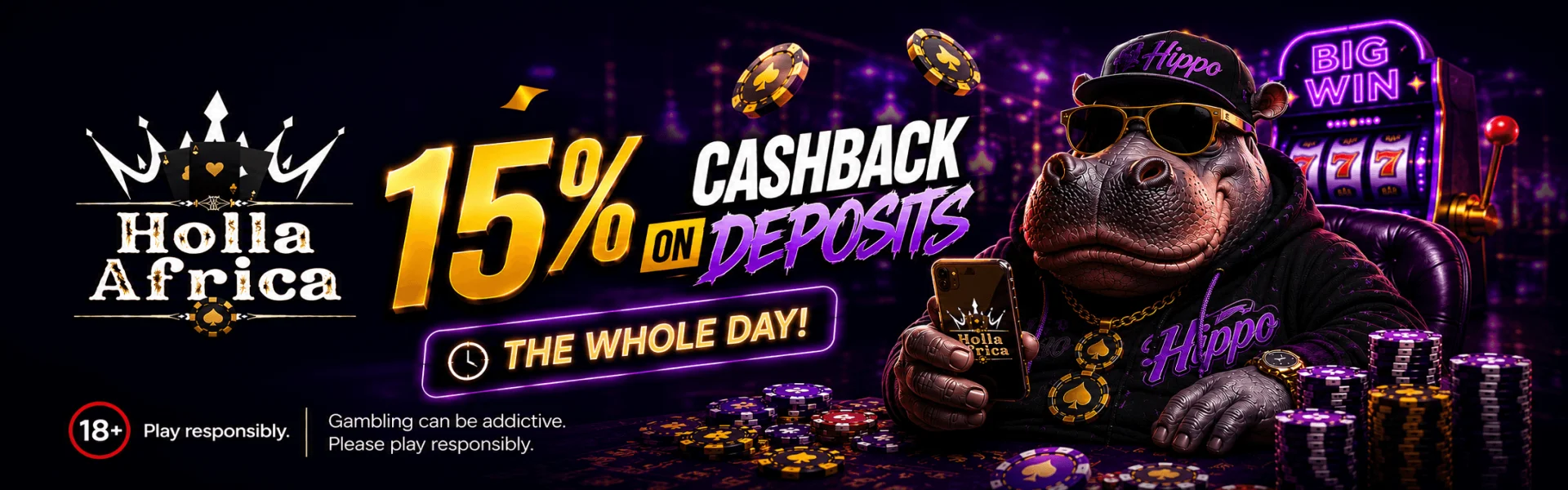 15% cash back bonus whole day
