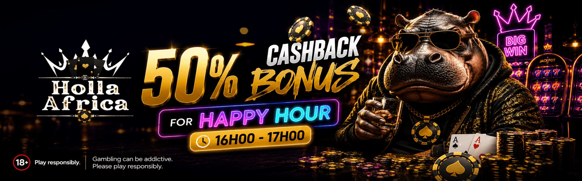 Cash Back Promotion - 50% During Happy Hours