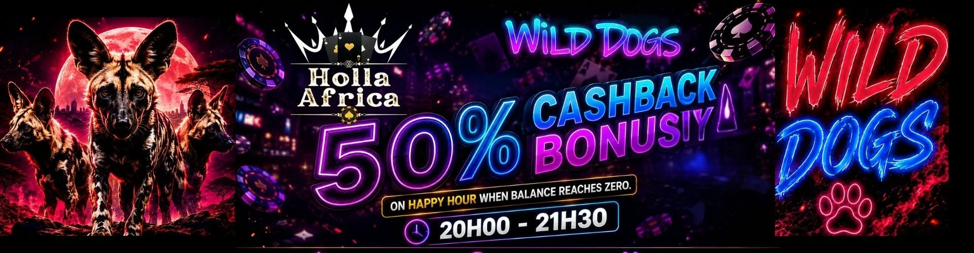 Cash Back Promotion - 50% During Happy Hours + 15% All Deposits